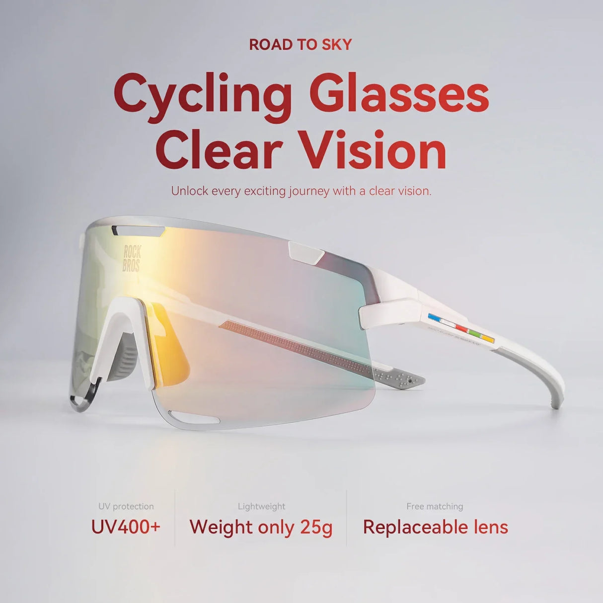 ROCKBROS ROAD TO SKY BOUNDLESS Photochromic Cycling Sports Sunglasses