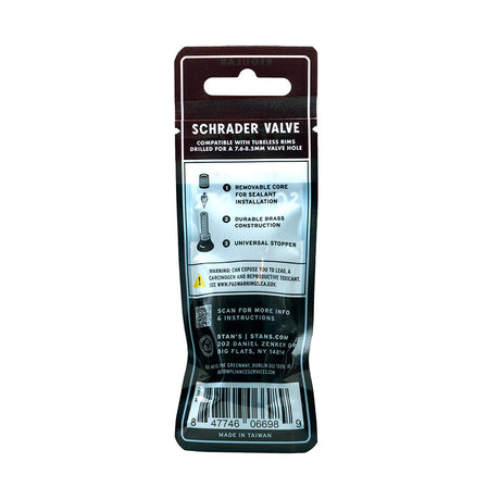 Stans No Tubes, Tubeless Valves, Schrader, 32mm, Pair