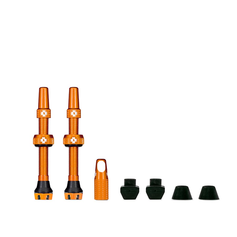 Muc-Off V2 Tubeless Valve Kit - Orange 44mm Pair