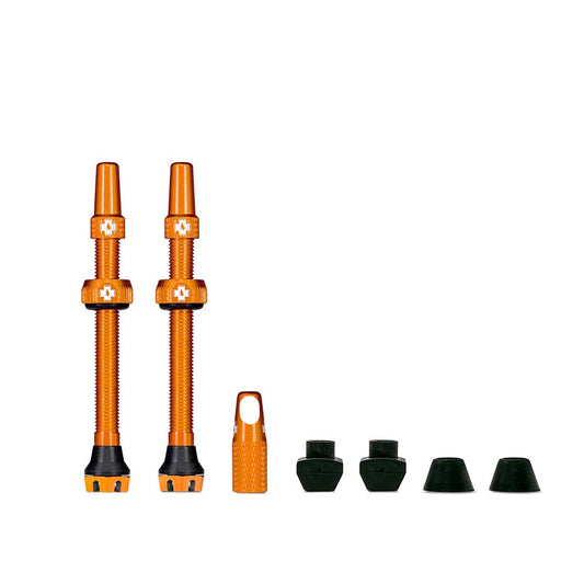 Muc-Off V2 Tubeless Valve Kit - Orange 60mm Pair