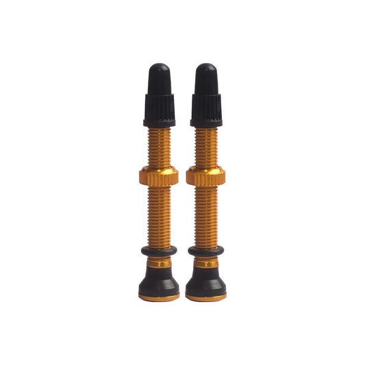 EVO Tubeless Valves Tubeless Valve Presta 44mm Gold Pair