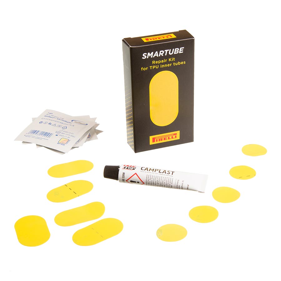 Pirelli SmarTUBE Patch Kit - 10 Patches with Glue Yellow Black Valve