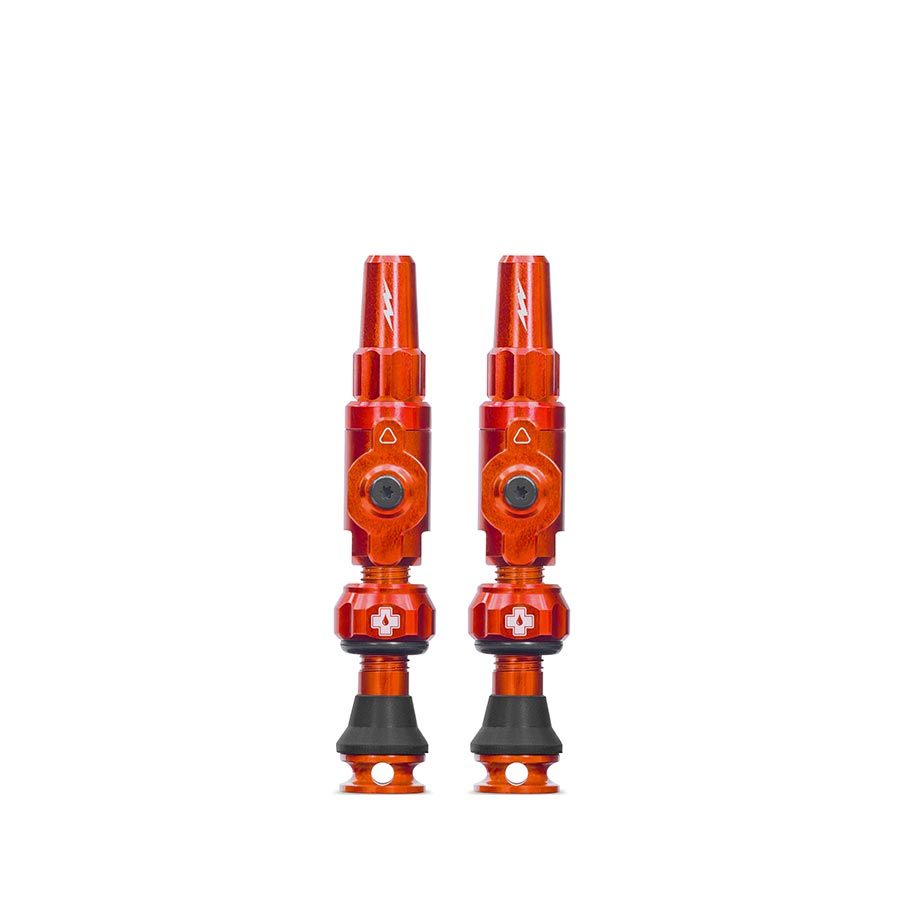 Muc-Off Big Bore Lite Tubeless Valve 60mm Pair - Orange