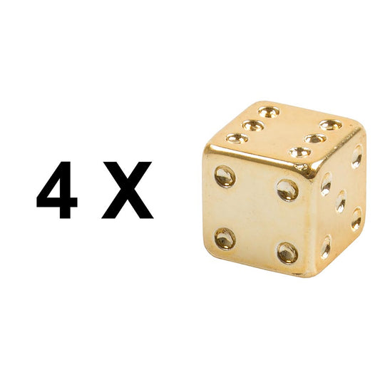 Ventura Decorative Valve Caps Schrader Gold Dice 4pcs