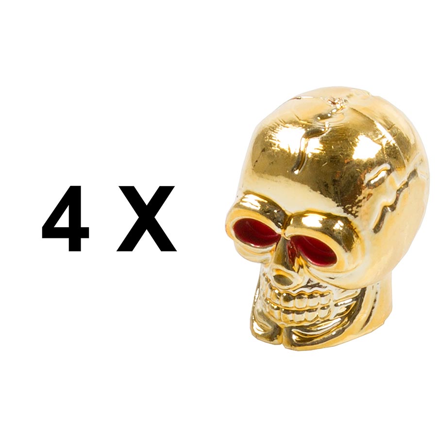 Ventura Decorative Valve Caps Schrader Gold Skull 4pcs