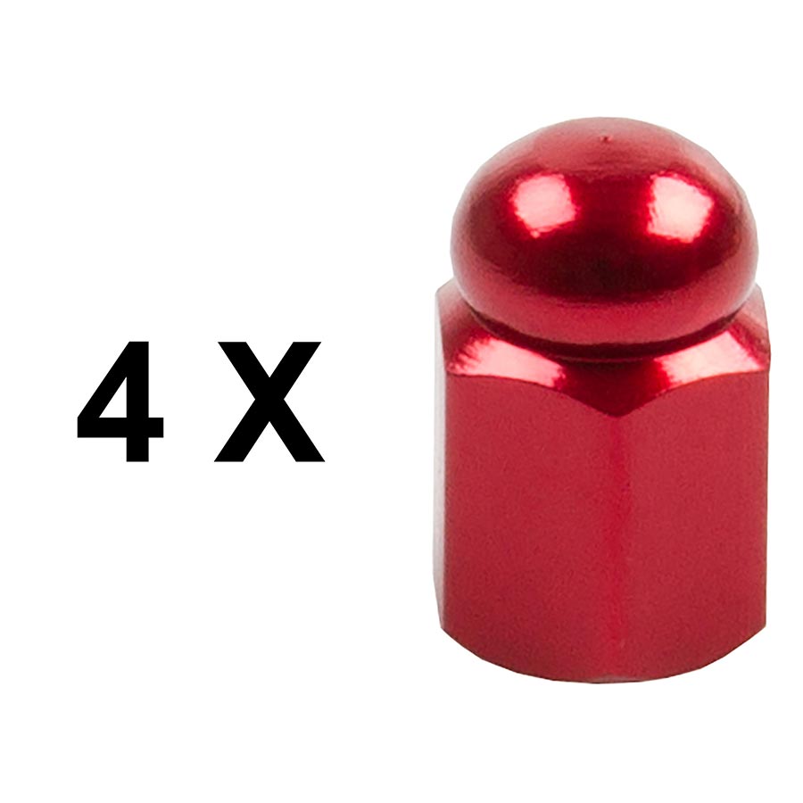 Ventura Decorative Valve Caps Schrader Red 4pcs