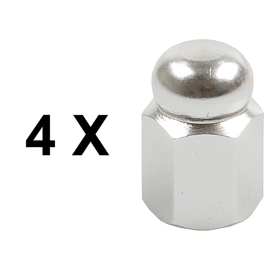 Ventura Decorative Valve Caps Schrader Silver 4pcs