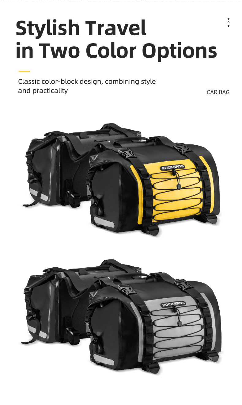 Waterproof Motorcycle Saddle Bags Durable Removable 60L(Pair)