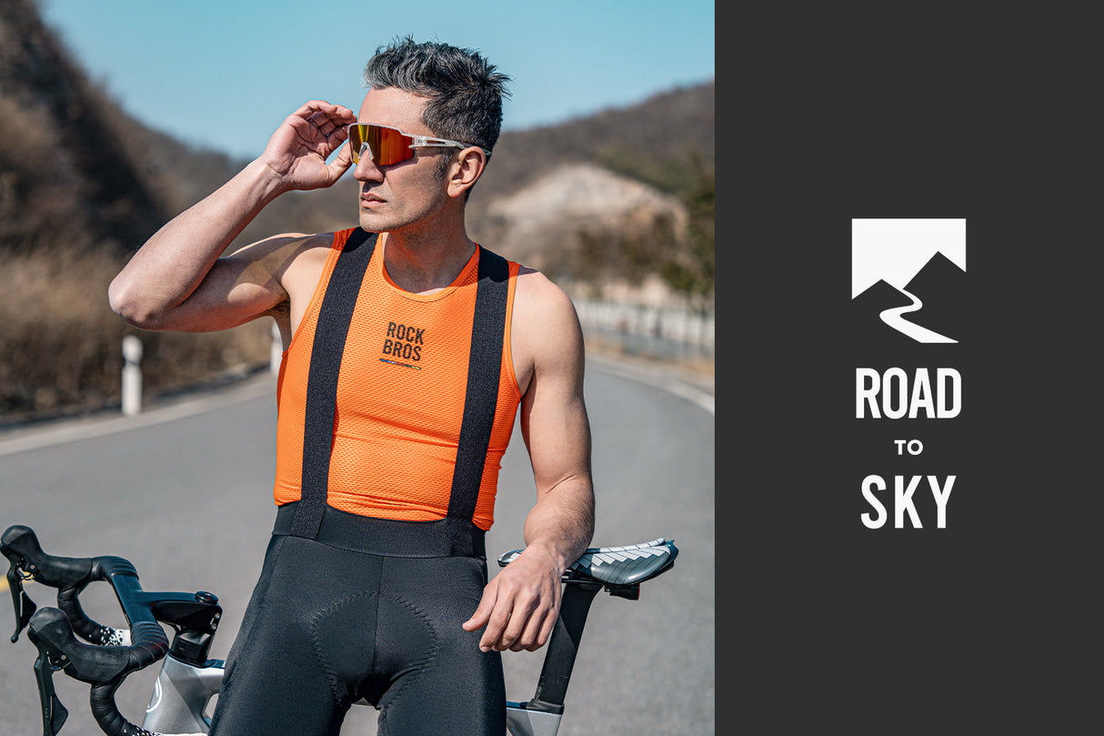 【ROAD TO SKY】by ROCKBROS Men's Cycling Bib Tights in Black