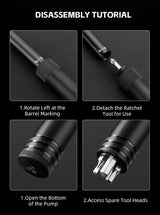 ROCKBROS Bicycle Tire Pump 120PSI MTB Bike Air Inflator Built-in Ratchet Tool