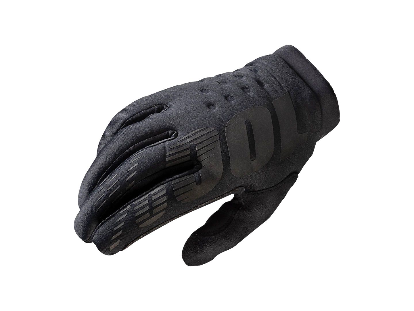 100% Brisker Gloves - Black Full Finger Mens Large