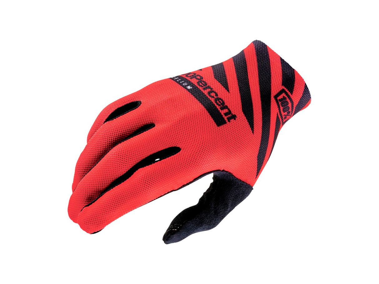 100% Celium Gloves - Racer Red Full Finger Men's Medium