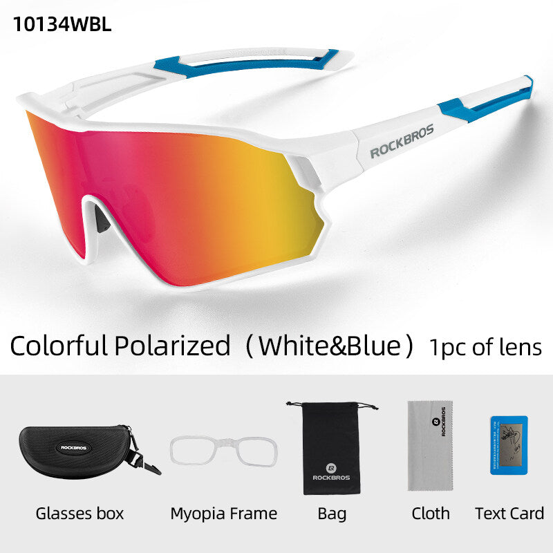ROCKBROS Polarised Full Lens Sunglasses Cycling Bicycle Glasses Outdoor Sports Eyewear UV400