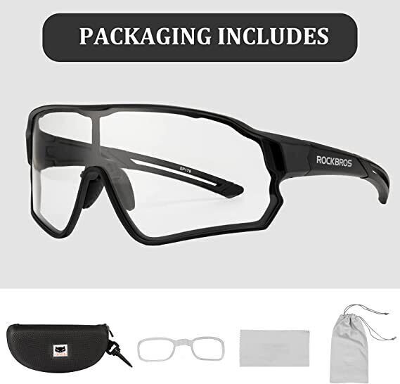 ROCKBROS Full Frame Photochromic Sunglasses Cycling Sunglasses Bicycle Full Frame Photochromic Glasses Bike Eyewear