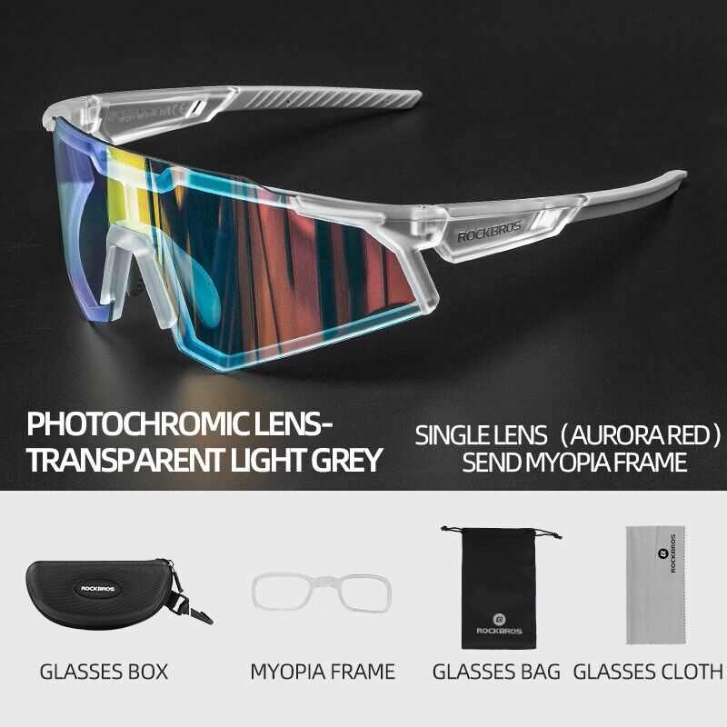 ROCKBROS Photochromic Goggle Cycling Sunglasses Sport Road Mountain Bike Glasses