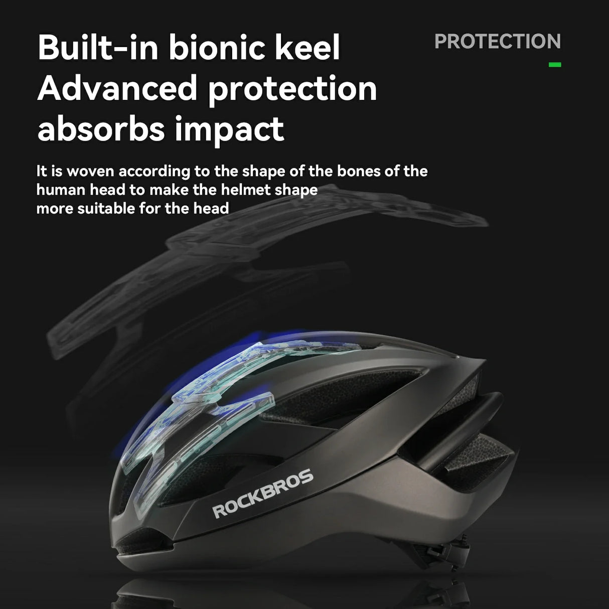 Cycling Helmet  Bionic Support  Antibacterial Liner  Adjustable Fit