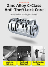 ROCKBROS Motorcycle Bicycle U-Lock Anti-Theft Thickened MTB Bike Lock Alloy Steel 3 Keys