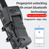 ROCKBROS Folding Bike Lock Smart Fingerprint Heavy Duty Anti Theft Bike Lock