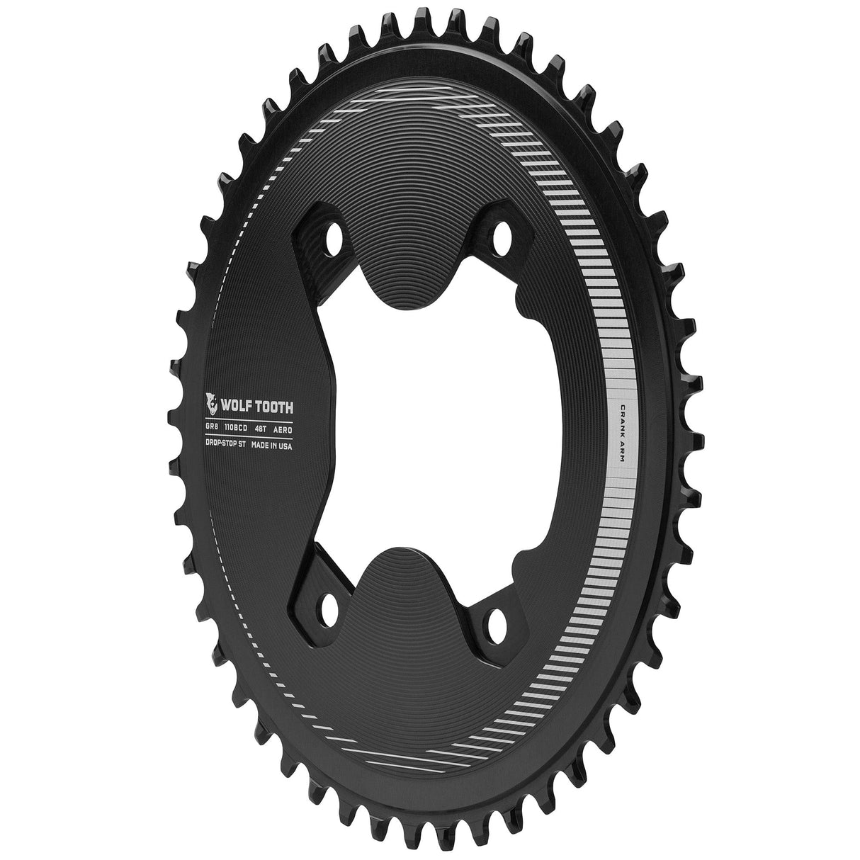 Aero 110 BCD Asymmetric 4-Bolt Chainrings for Shimano GRX 800 Cranks