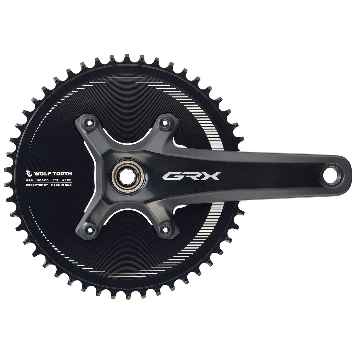 Aero 110 BCD Asymmetric 4-Bolt Chainrings for Shimano GRX 800 Cranks