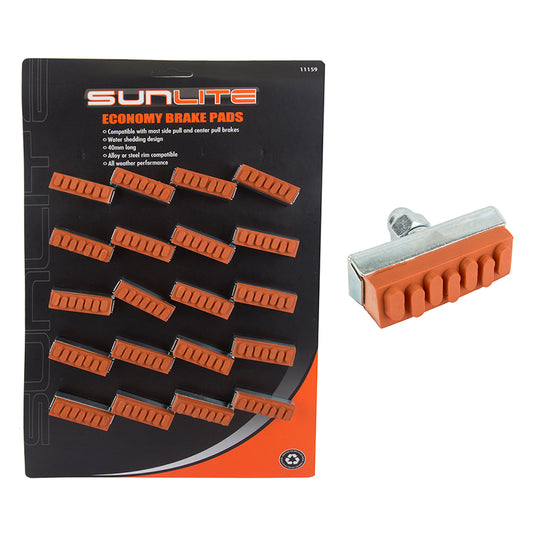 Sunlite Economy Brake Pads Sunlite Retro Red Card of 10pr