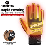 ROCKBRS Winter Gloves Cycling Electric Heated Glove USB Rechargeable Touchscreen