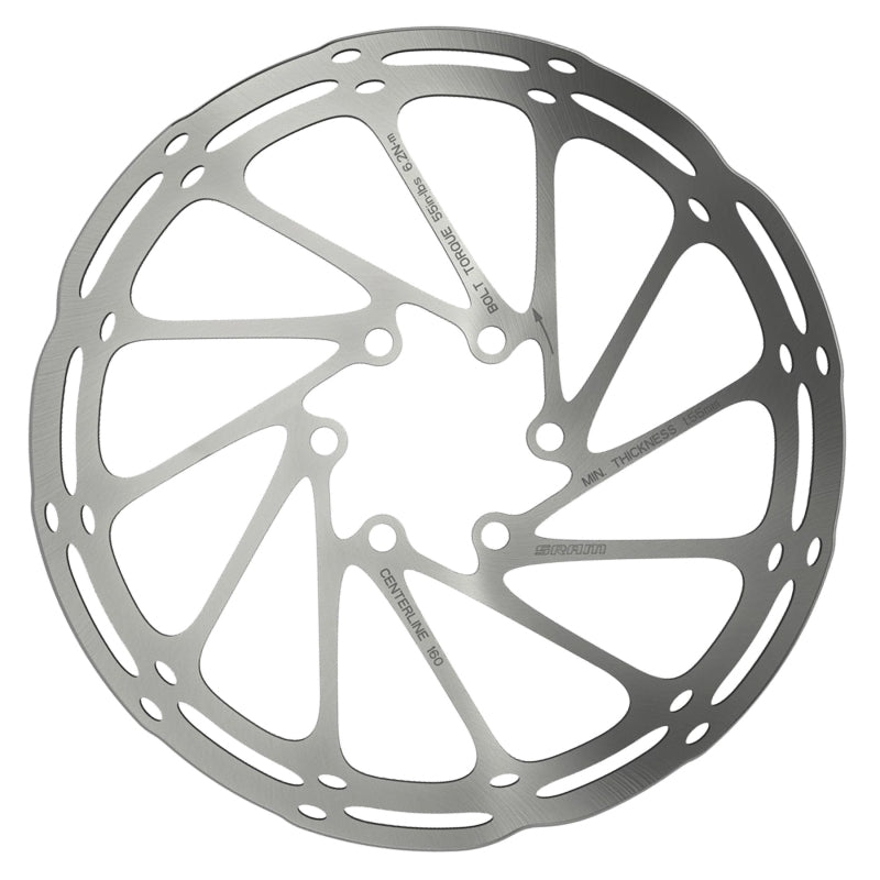 SRAM CenterLine Disc Brake Rotor - 160mm 6-Bolt Silver