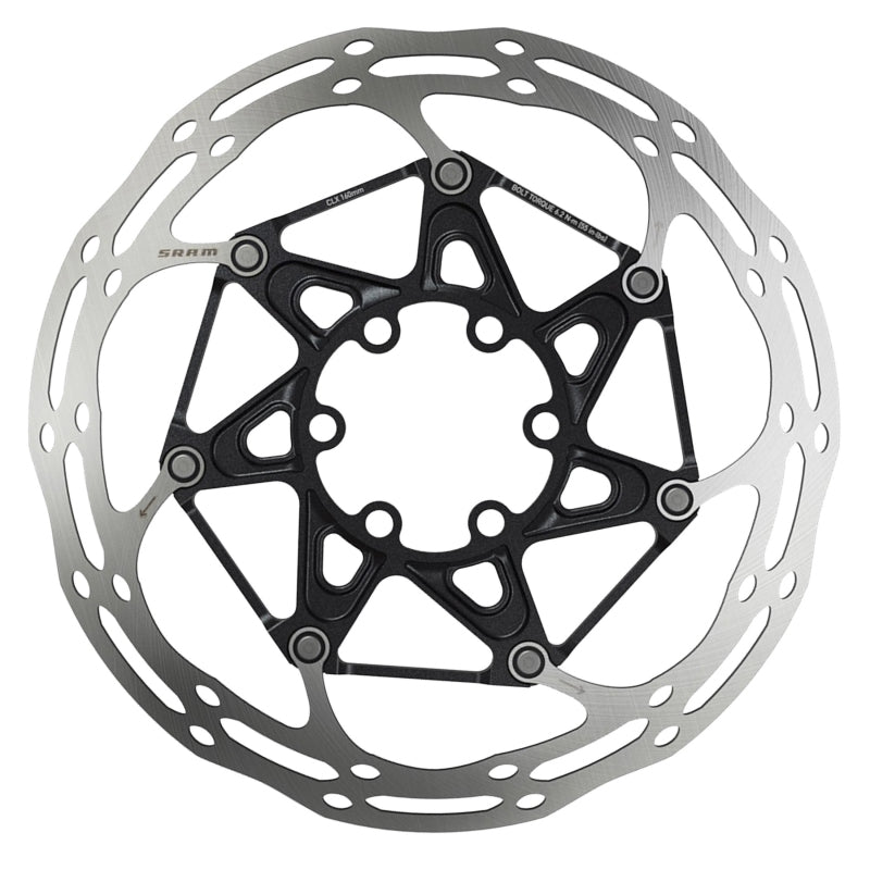 SRAM Centerline X Disc Brake Rotor - 160mm 6-Bolt Ti Bolts Silver/Black