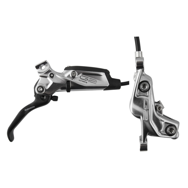 SRAM G2 Ultimate Disc Brake Lever - Front Hydraulic Post Mount Carbon Lever Titanium Hardware Polar Grey Anodized A2