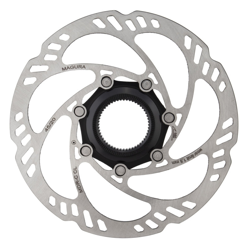 Magura MDR-C CL Disc Brake Rotor - 160mm Center Lock w/Lock Ring Thru Axle eBike Optimized Silver