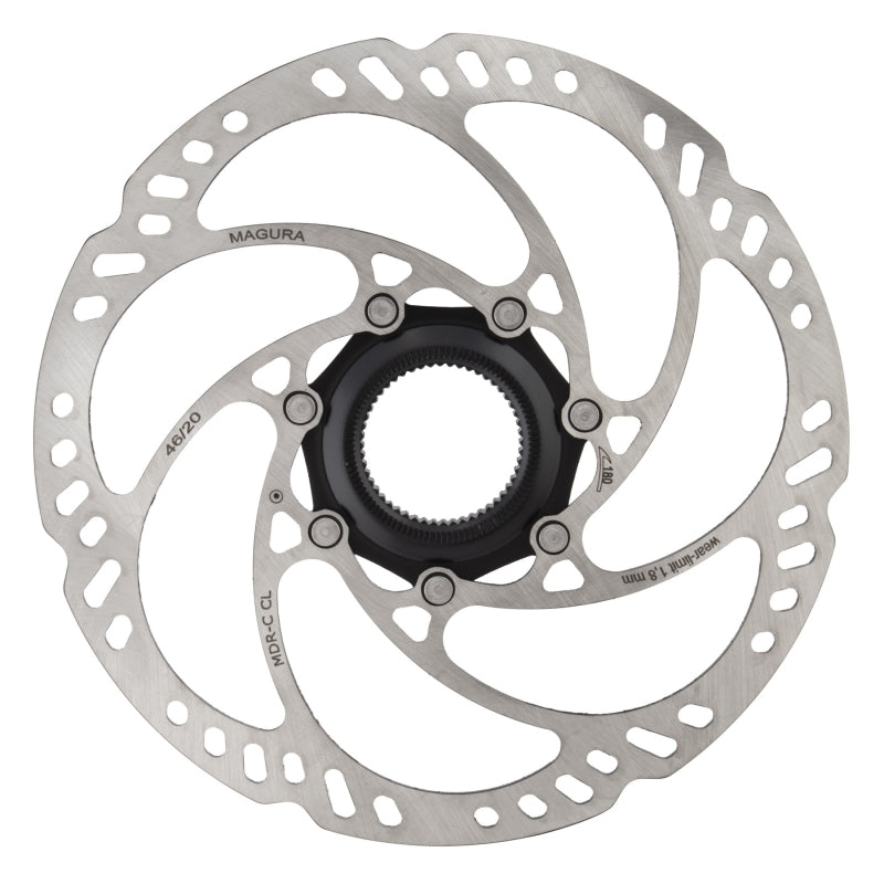 Magura MDR-C CL Disc Brake Rotor - 180mm Center Lock w/Lock Ring Thru Axle eBike Optimized Silver