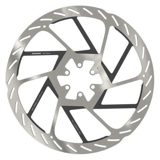 SRAM HS2 Disc Brake Rotor - 220mm 6-Bolt Rounded Silver/Black