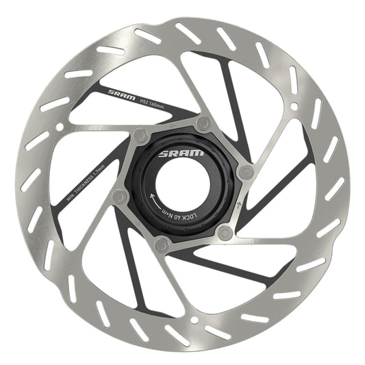 SRAM HS2 Disc Brake Rotor - 160mm Center Lock Rounded Silver/Black