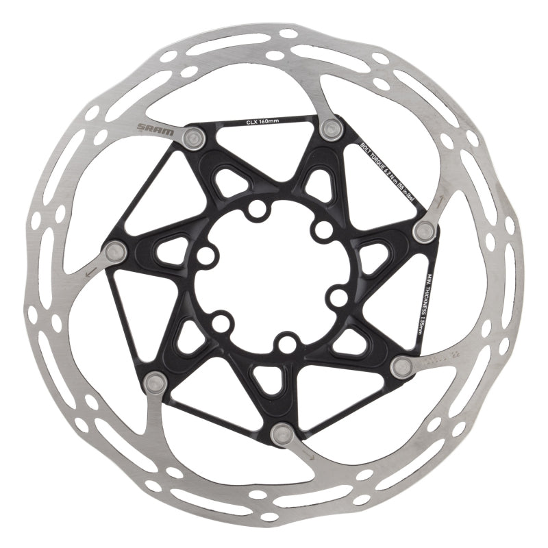 SRAM Centerline X Disc Brake Rotor - 160mm 6-Bolt Steel Bolts Silver/Black