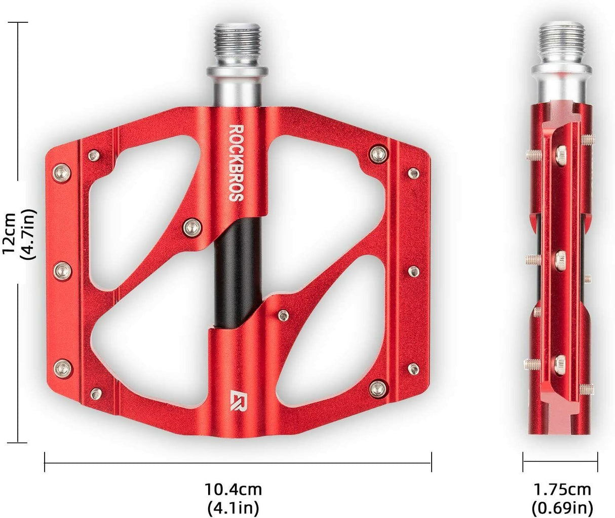 ROCKBROS Super Lightweight Bike Pedals in Black or Red (Pair)