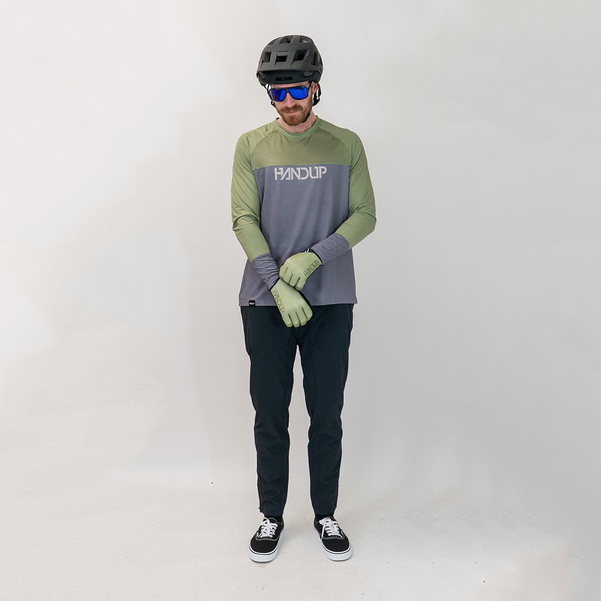 Long Sleeve VenTop Jersey - Moss Green/Steel Grey