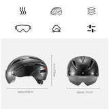 ROCKBROS Cycling Helmet With Goggles LED Light Mountain Road Bike Bicycle Helmet