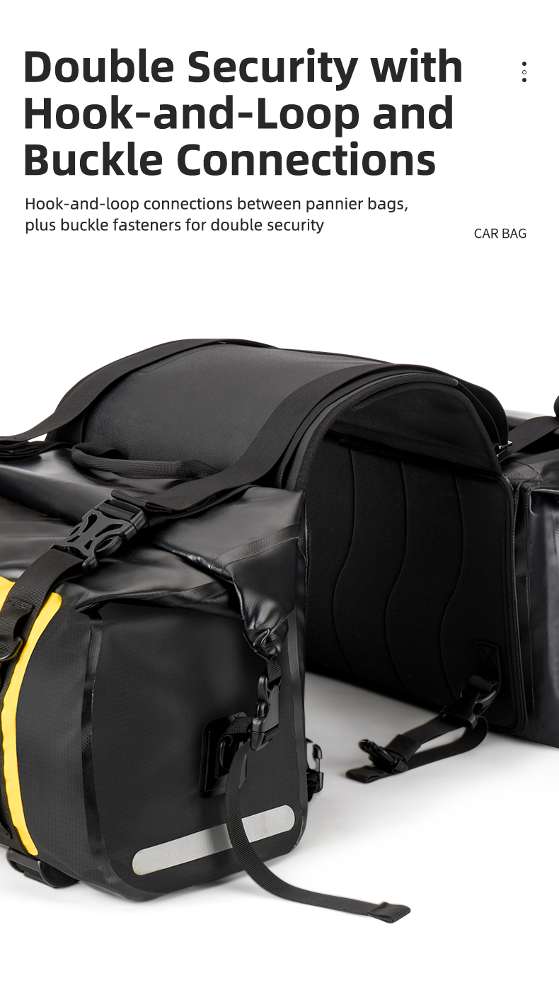 Waterproof Motorcycle Saddle Bags Durable Removable 60L(Pair)