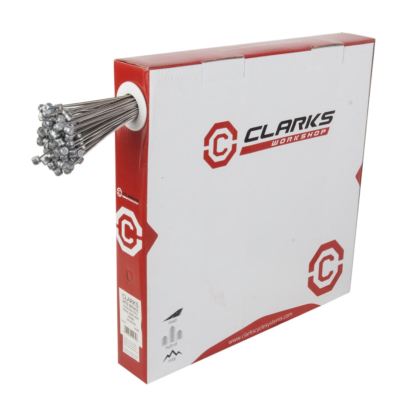 Clarks Bulk Stainless Brake Wire Front or rear 2000mm 1.5mm SS Silver 100/bx MTB