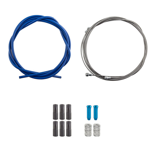 Clarks Stainless Steel Sport Brake Kit Front and Rear 2100mm 1.5mm SS Blue MTB/RD