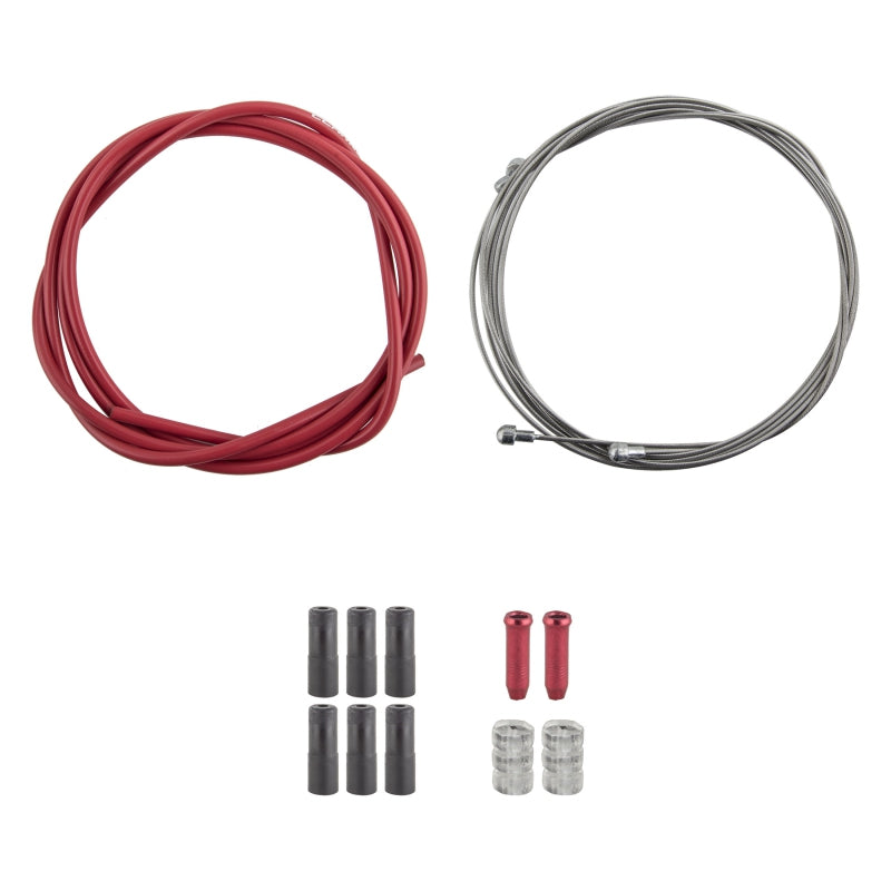 Clarks Stainless Steel Sport Brake Kit Front and Rear 2100mm 1.5mm SS Red MTB/RD