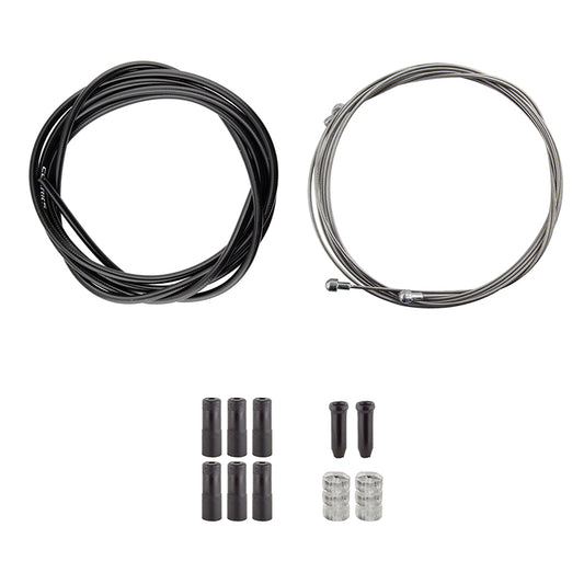 Clarks Stainless Steel Sport Brake Kit Front and Rear 2100mm 1.5mm SS Black MTB/RD