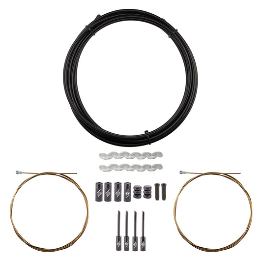 Origin8 SuperSlick Compressionless Road Brake Cable/Housing Kit Front and Rear 3000mm/1500mm & 2800mm 5mm/1.5mm Black Road Compressionless