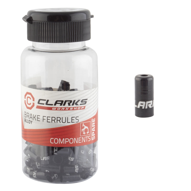 Clarks Cable Ferrules Brake 5mm Alloy Black Bottle of 200