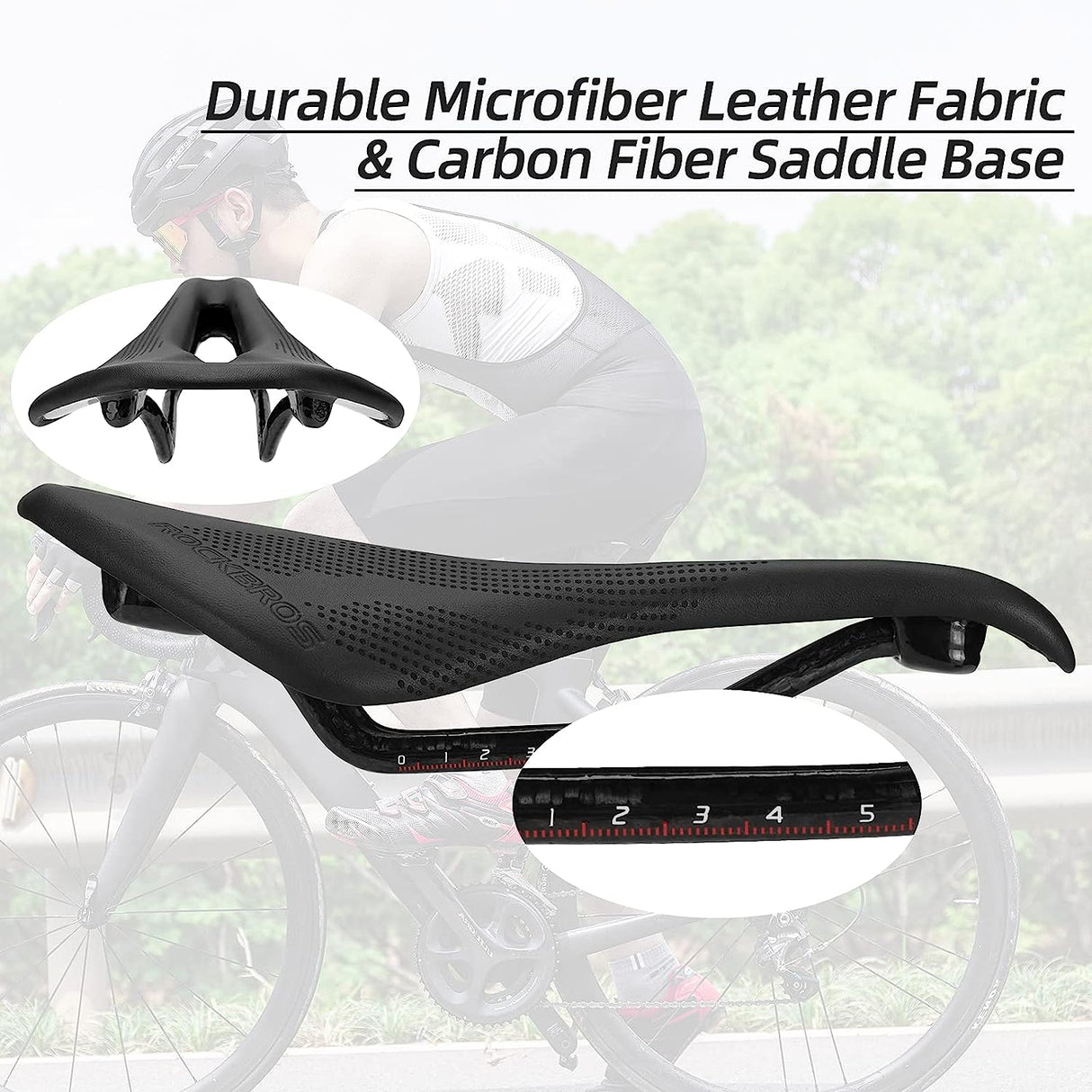 ROCKBROS Carbon Fiber Bike Saddle Lightweight Shock Absorbent