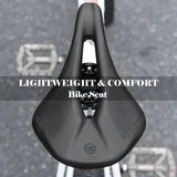 ROCKBROS Carbon Fiber Bike Saddle Lightweight Shock-Absorbing Comfort for Men Women"