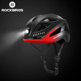 ROCKBROS Safety Warning Helmet with Built-In Lights and Adjustable Fit