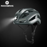 ROCKBROS Safety Warning Helmet with Built-In Lights and Adjustable Fit