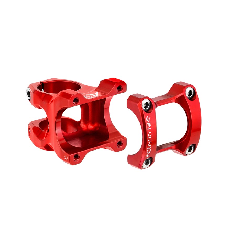 Industry Nine A318 Stem - 50mm 31.8mm Clamp +/-4.4 1 1/8" Aluminum Red