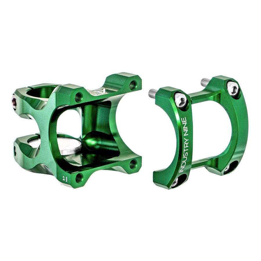 Industry Nine A318 Stem - 40mm 31.8mm Clamp +/-4.4 1 1/8" Aluminum Green